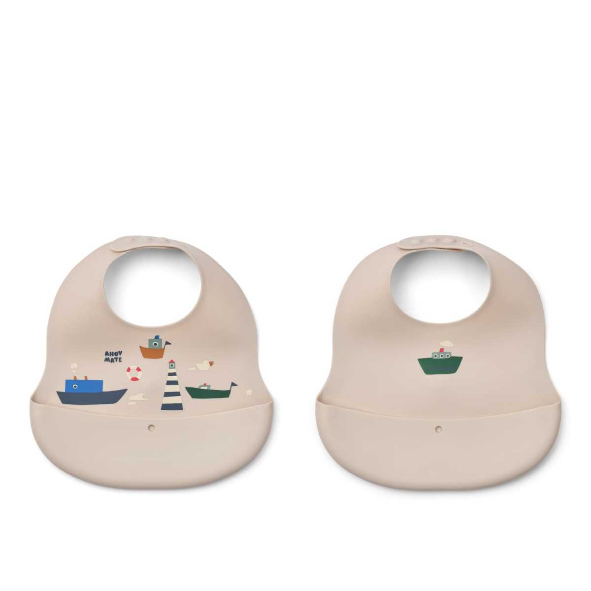 Liewood Ember Printed bib 2-pk, Sailing/Sandy