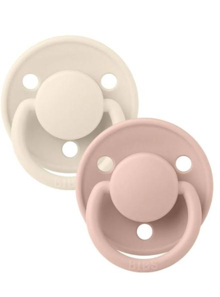 BIBS De Lux - Round, Natural Rubber, Ivory/Blush