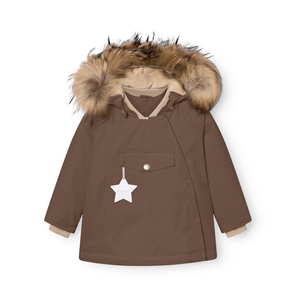 Mini A Ture Matwang vinterjakke med pels, Chestnut Brown