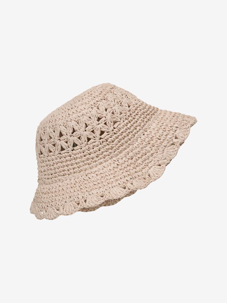 En Fant - Straw Hat w. Crochet Edge, Peach Whip