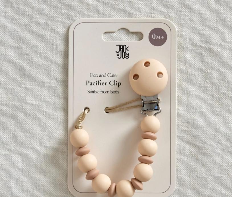 JACK O JUNO Bubble Pacifier Clip, Cookies & Cream