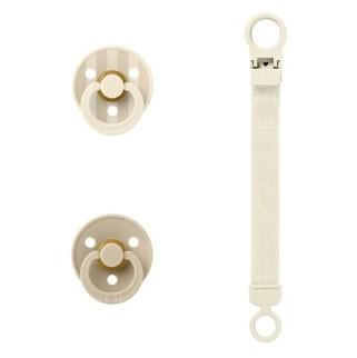 BIBS Pacifier & Clip - Gift Set, Ivory