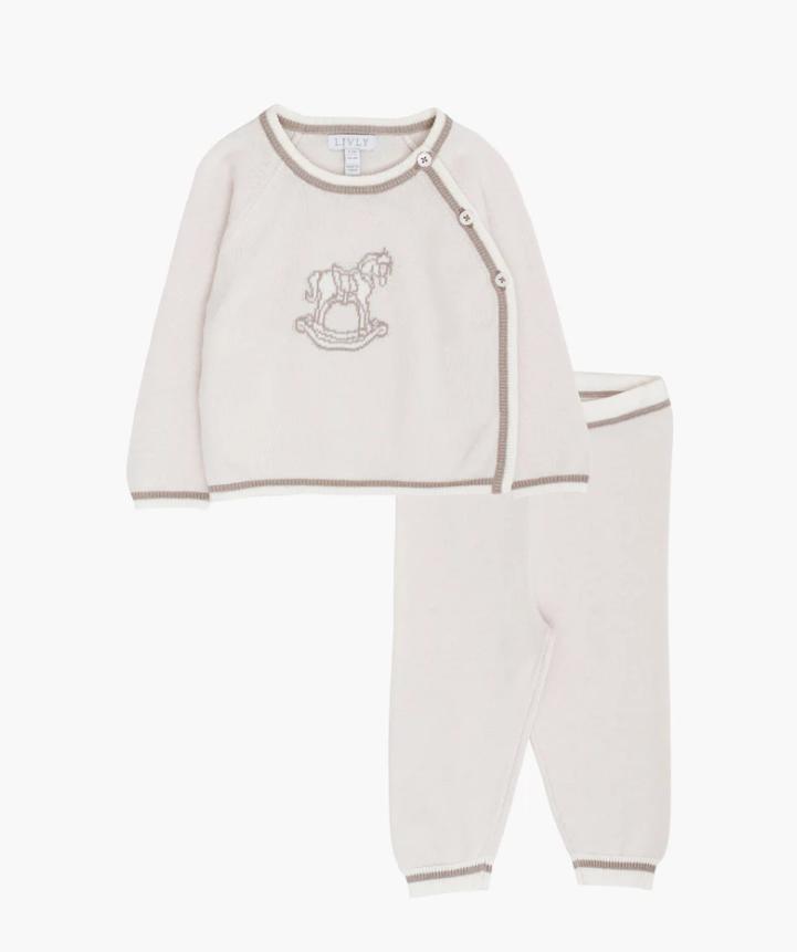 Livly Rocking Horse Envelop Set - White Sand