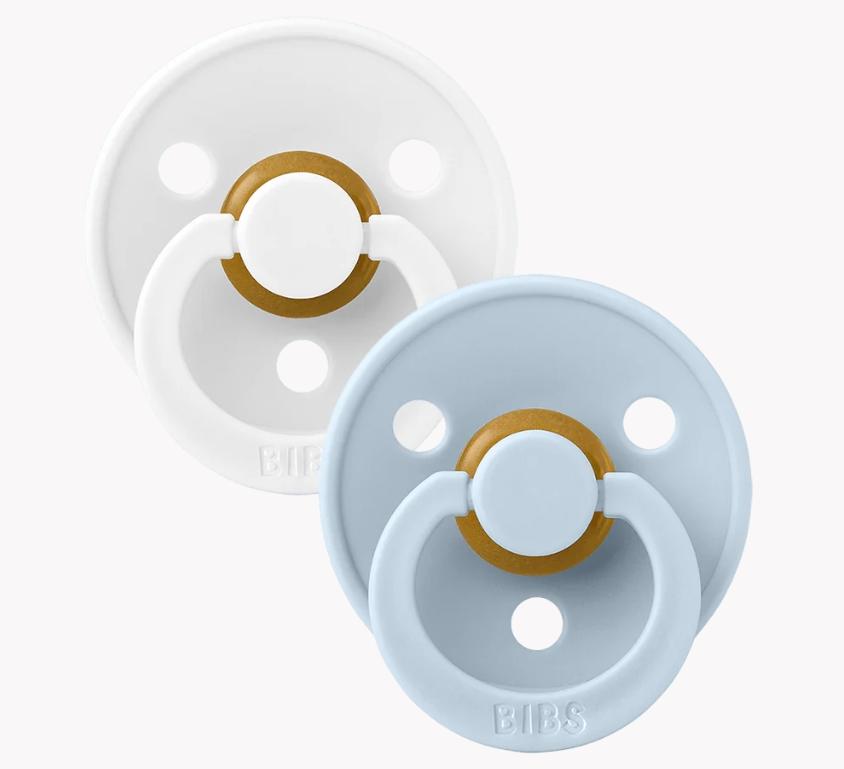 Bibs Colour 2 Pack Rund, White/Baby Blue