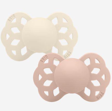 BIBS Infinity 2 PACK Ivory/Blush, Silicone (anatomical)