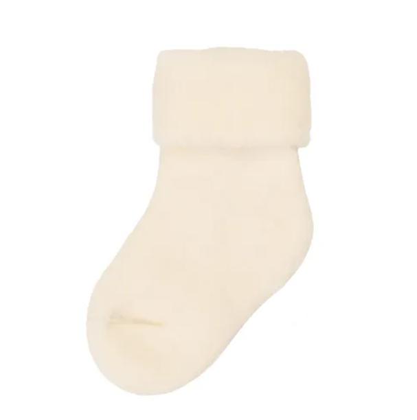 Joha Wool Sock w/fold cuff Terry, Off White
