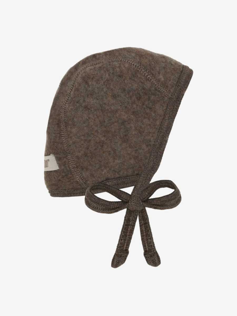 HUTTEliHUT Bonnet Wool Fleece - Brown Melange